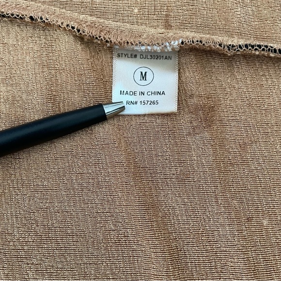 JLUXLABEL black and copper formfitting deep v-neck dress with side split size M - Picture 7 of 10